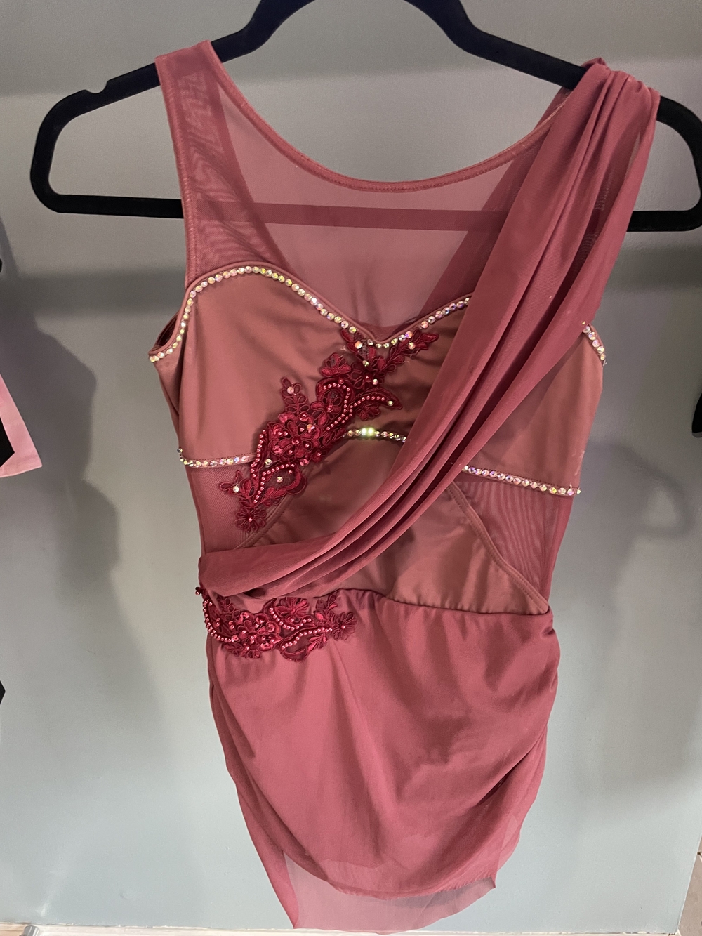 Women's Pink Embellished One-Shoulder Dress